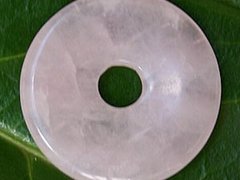 Pandantiv disc piatra semipretioasa Quartz Roz, 3 cm
